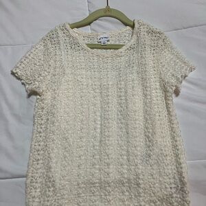 Art Class (Girls - 8) Cream Textured Women's Top